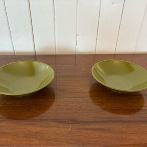 Vintage MCM avocado green plastic bowls